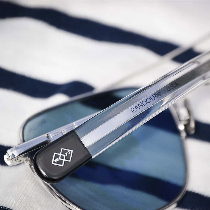Occhiali in Vista - RANDOLPH AVIATOR 23K WHITE GOLD & BLUE HYDRO